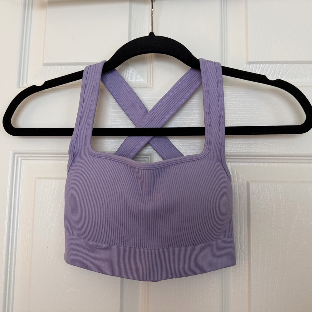 Buffbunny Ribbed Seamless Sports Bra in Frosted Purple